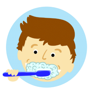 brushing teeth